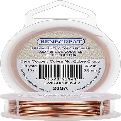 BENECREAT 20Gauge(0.8mm) Bare Copper Wire Unplated Craft And Jewellery Making Wire for Crafts Beading Jewelry