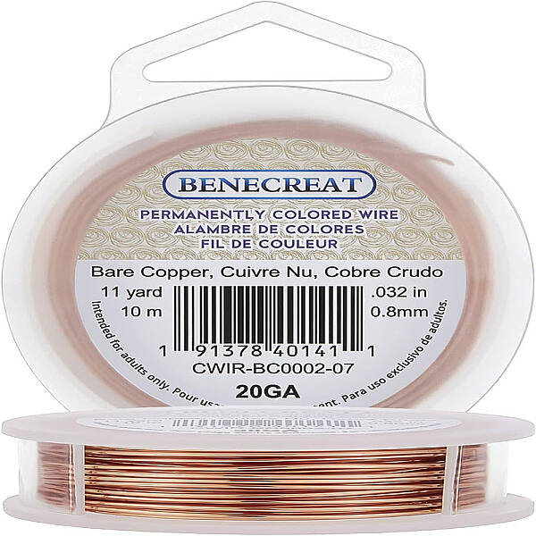 BENECREAT 20Gauge(0.8mm) Bare Copper Wire Unplated Craft And Jewellery Making Wire for Crafts Beading Jewelry