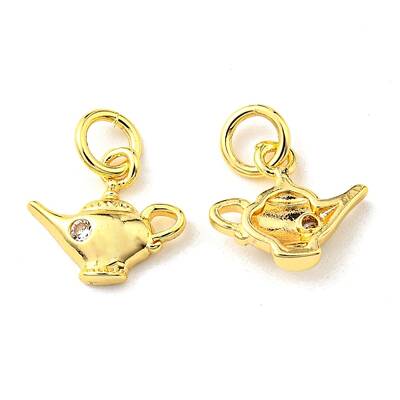 Rack Plating Brass Micro Pave Cubic Zirconia Charms