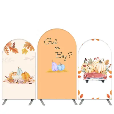 Aperturee Little Pumpkin Theme Leaves Arch Backdrop Kit For Baby Shower | Chiara Wall Backdrop Diy | Custom Arched Wall Cover...