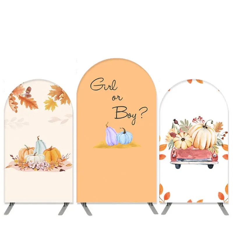 Aperturee Little Pumpkin Theme Leaves Arch Backdrop Kit For Baby Shower | Chiara Wall Backdrop Diy | Custom Arched Wall Cover...