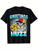Where The Huzz At Funny Cat Meme Humor Sarcastic T-Shirt Crewneck Classic