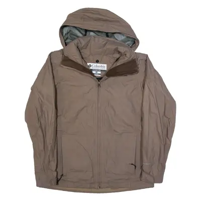 COLUMBIA Womens Rain Jacket Brown Hooded S