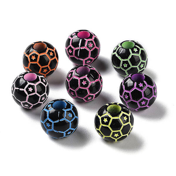 Spray Printed Opaque Acrylic Beads