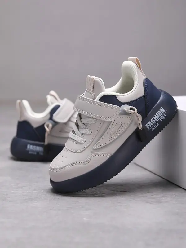 Boys' Velcro Fastening Sneakers, Casual Comfortable Breathable Lightweight Sports Running Shoes, Fashionable Sneakers for Dai...