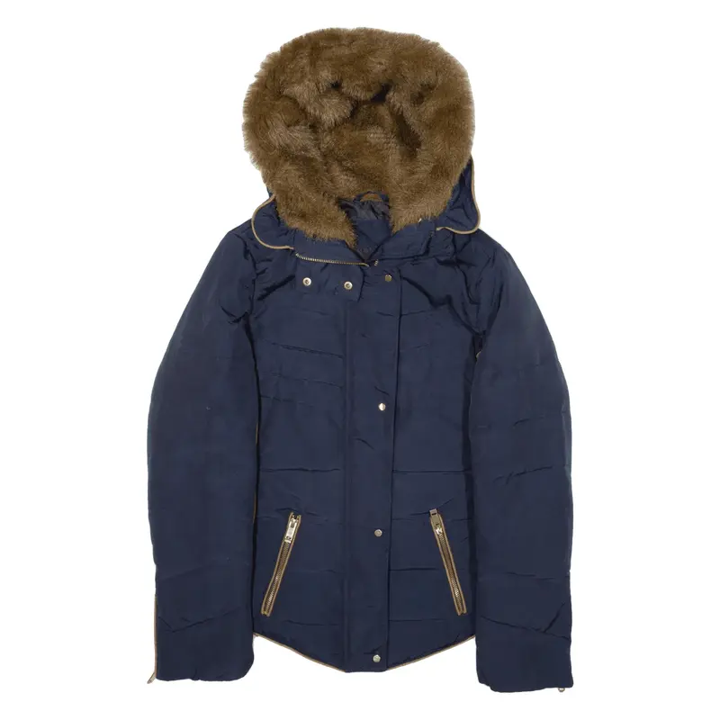 ZARA BASIC Insulated Puffer Jacket Blue Womens M