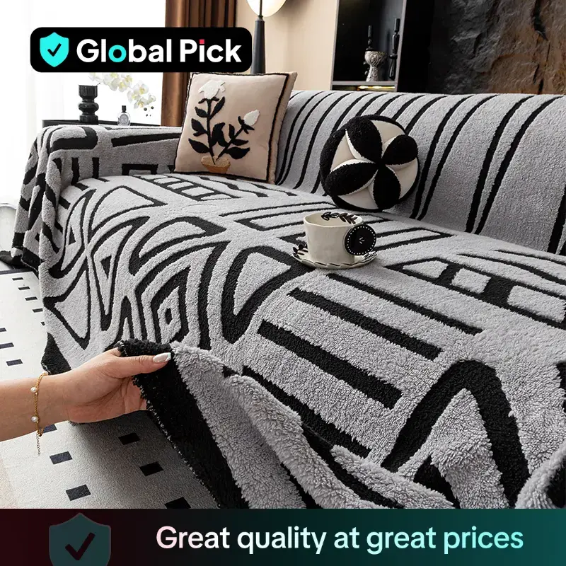 Geometric Pattern Sofa Cover, 1 Count Soft Comfortable Sofa Slipcover, Dustproof Sofa Protector for Home Living Room Office