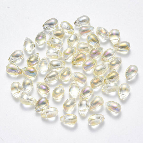 Transparent Spray Painted Glass Charms