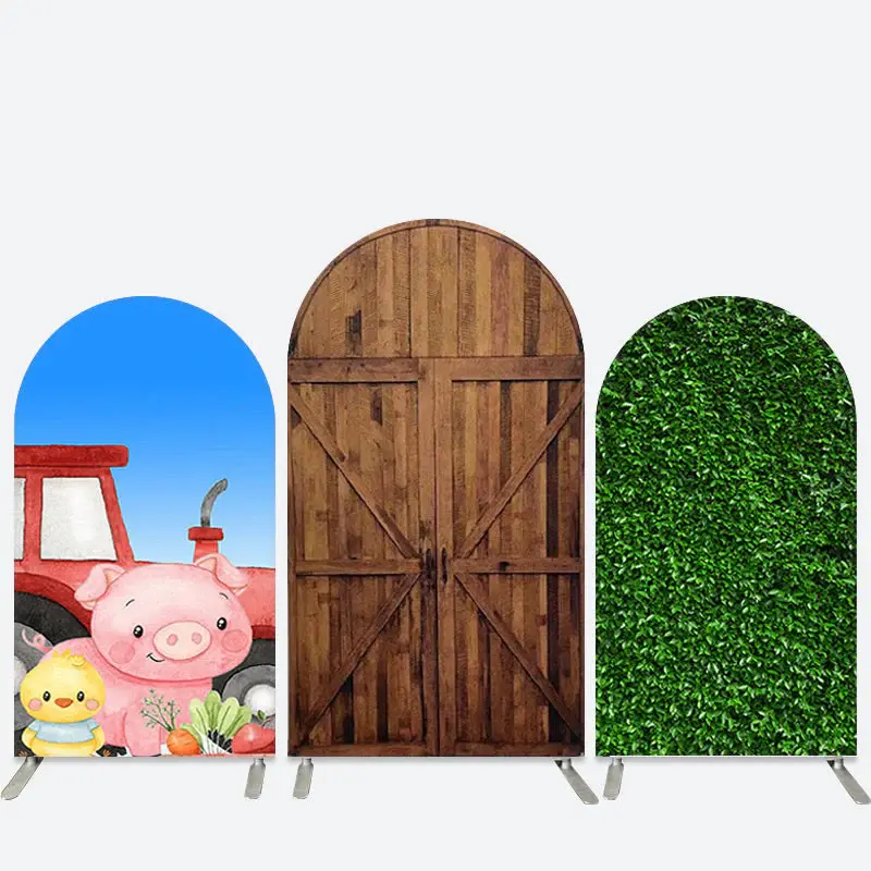 Aperturee Farm Animals Grass Wooden Baby Shower Arch Backdrop Kit | Circle Arch Backdrop Diy | Chiara Arch Backdrop Diy | Diy...