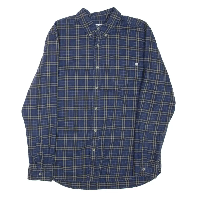 TIMBERLAND Mens Shirt Blue Check Long Sleeve L