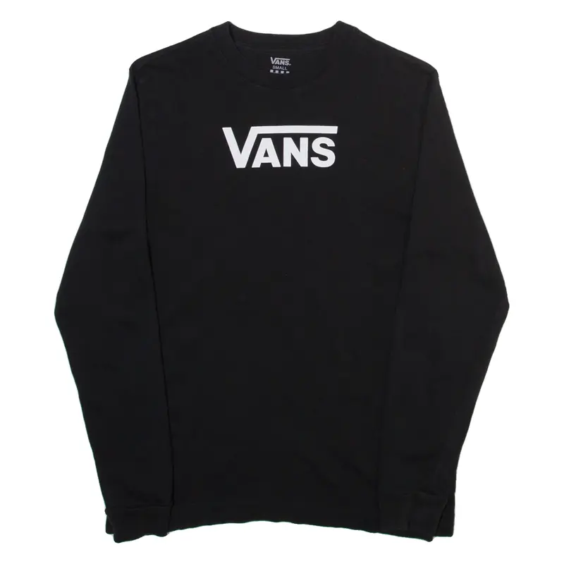 VANS Mens T-Shirt Black Long Sleeve Crew Neck S