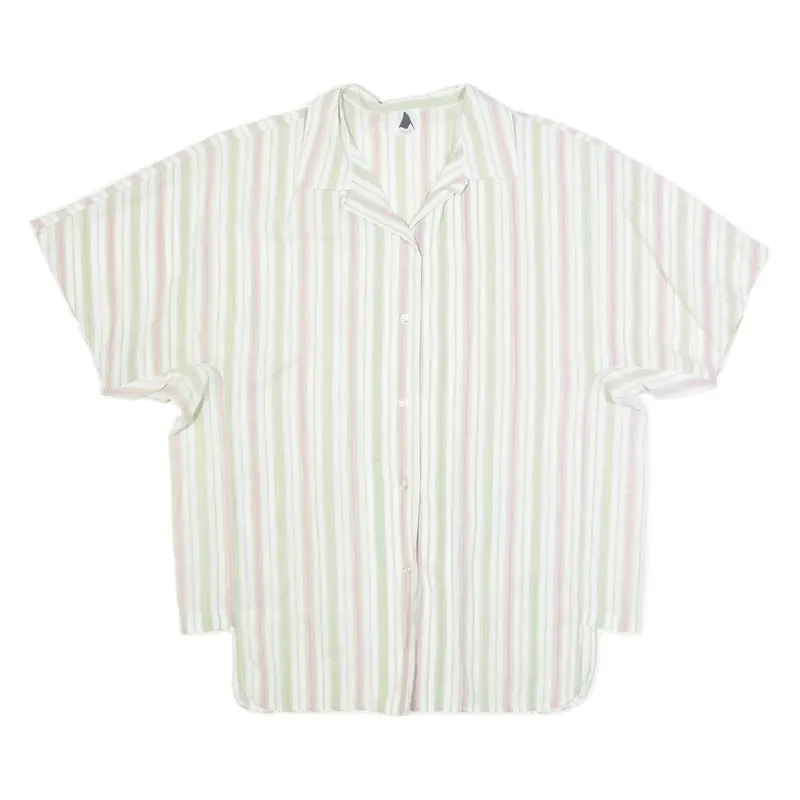 AKUT Womens Printed Shirt Green Collared Striped M