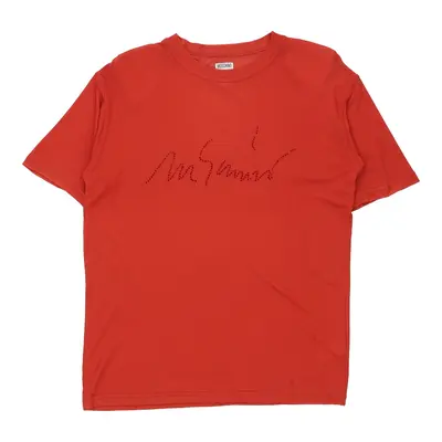 Moschino Jeans Sheer T-Shirt - Medium Red Viscose | Size: medium