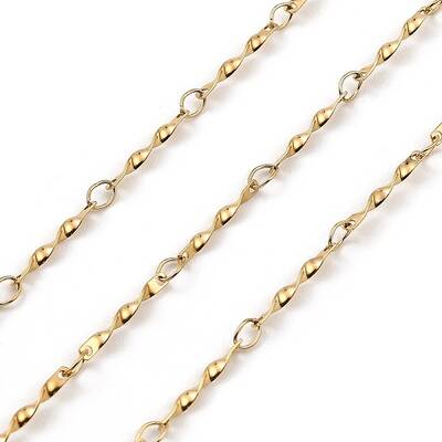Ion Plating(IP) Handmade 304 Stainless Steel Twist Link Chains