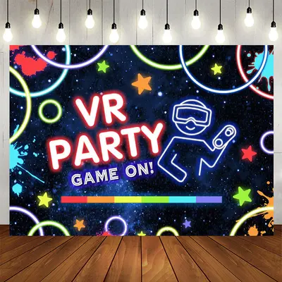Aperturee Vr Game On Graffiti Happy Birthday Party Backdrop