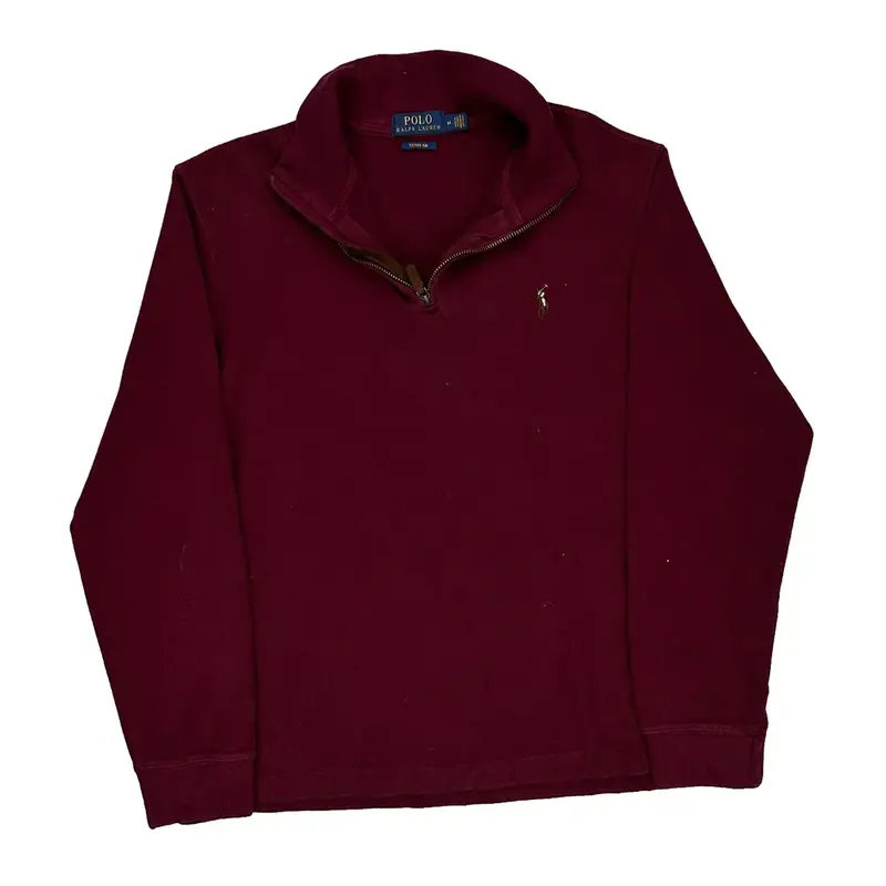 Polo By Ralph Lauren 1/4 Zip - Medium Burgundy Cotton