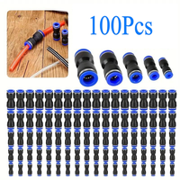 100Pcs Straight Push Connectors - Quick Connect Air Hose Fittings 4 6 8 10 12 mm Tube,Quick Release Pneumatic Connectors,Air ...