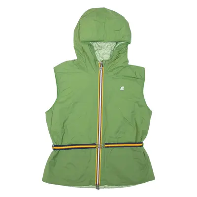 K-WAY Belted Womens Gilet Green Hooded L