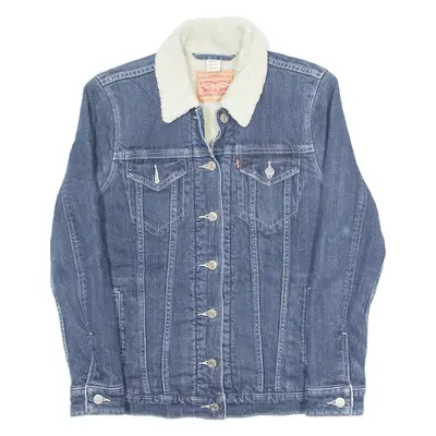LEVI'S Womens Sherpa Lined Denim Jacket Blue S