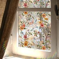 Stained Glass Window Film,Window Privacy Films,Rainbow Glass Decals Stickers for Home Anti