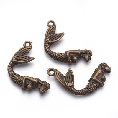 Tibetan Style Alloy Mermaid Pendants