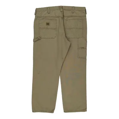Lee Carpenter Trousers - 38? Waist Beige Cotton Blend