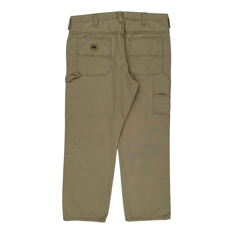 Lee Carpenter Trousers - 38? Waist Beige Cotton Blend