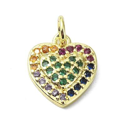 Brass Micro Pave Colorful Cubic Zirconia Pendants