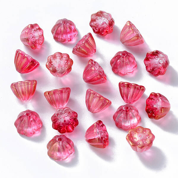 Transparent Spray Painted Glass Beads