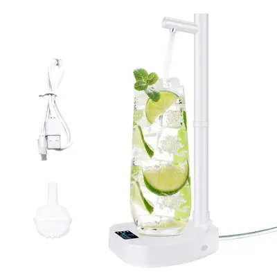 Added Extension Tupe Water Dispenser Automatic Water Bottle Desktop Rechargeable Water Dispenser With Stand | Color: White