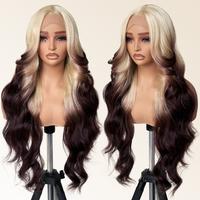 FABÉLLE 30inch Body Wave Long Wavy Lace Wig Glueless Pre-plucked Synthetic Lace Front Wig for women for Daily Party realisti...
