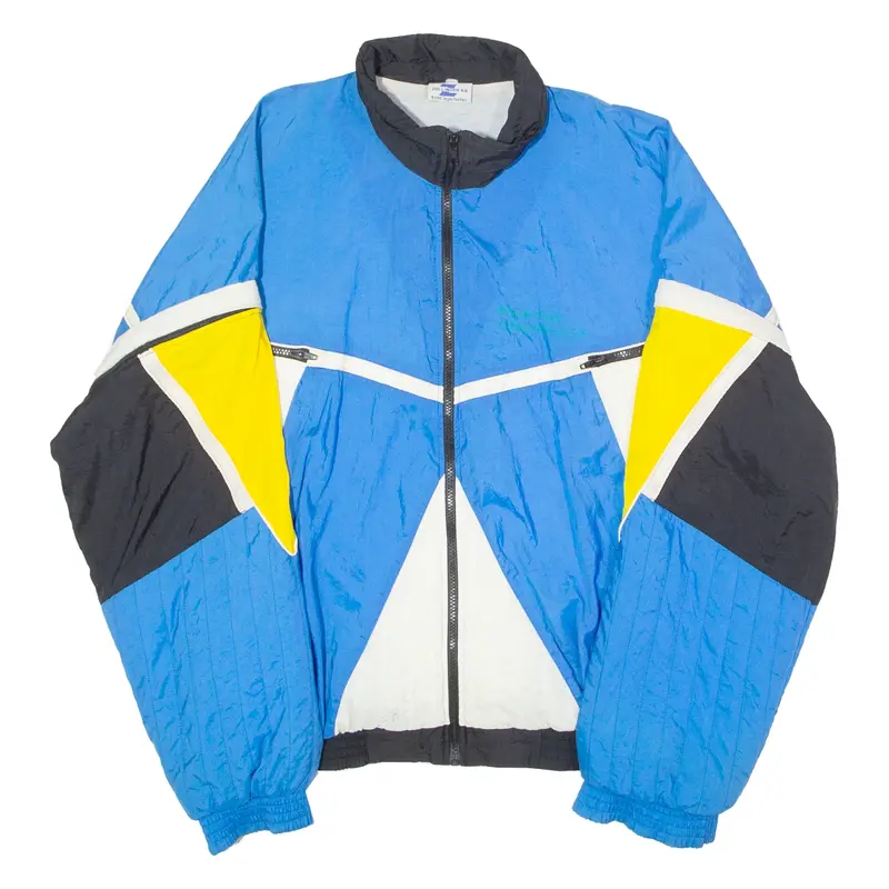 ZOLLINGER Mens Shell Jacket Blue 90s Colourblock XL