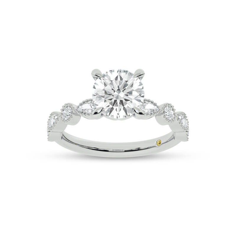 Zenith Round Lab Grown Diamond Engagement Ring | 10K White Gold 4 3/4 CT. TW.