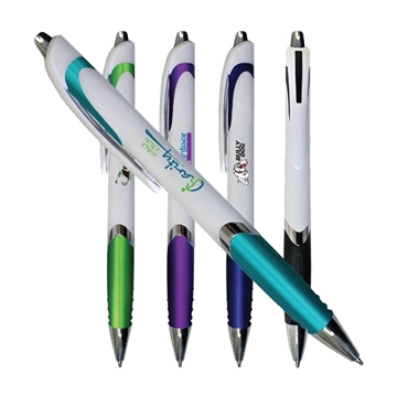 250 Promotional White Crest Grip Pen, Full Color Digital - Chrome ...