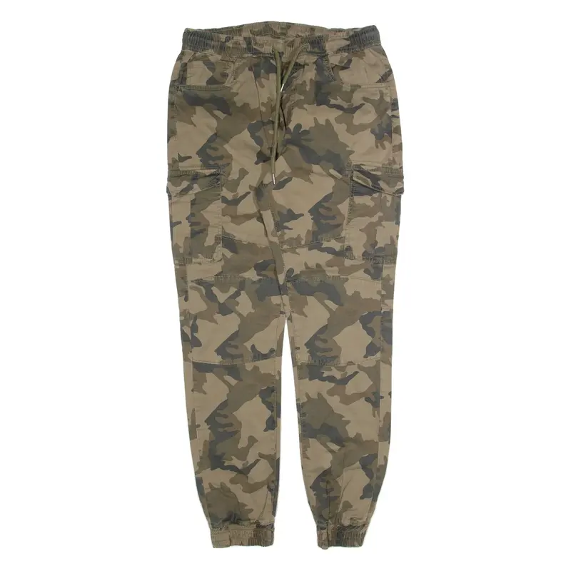 FSBN Camo Jogger Mens Trousers Green Slim Tapered W28 L28