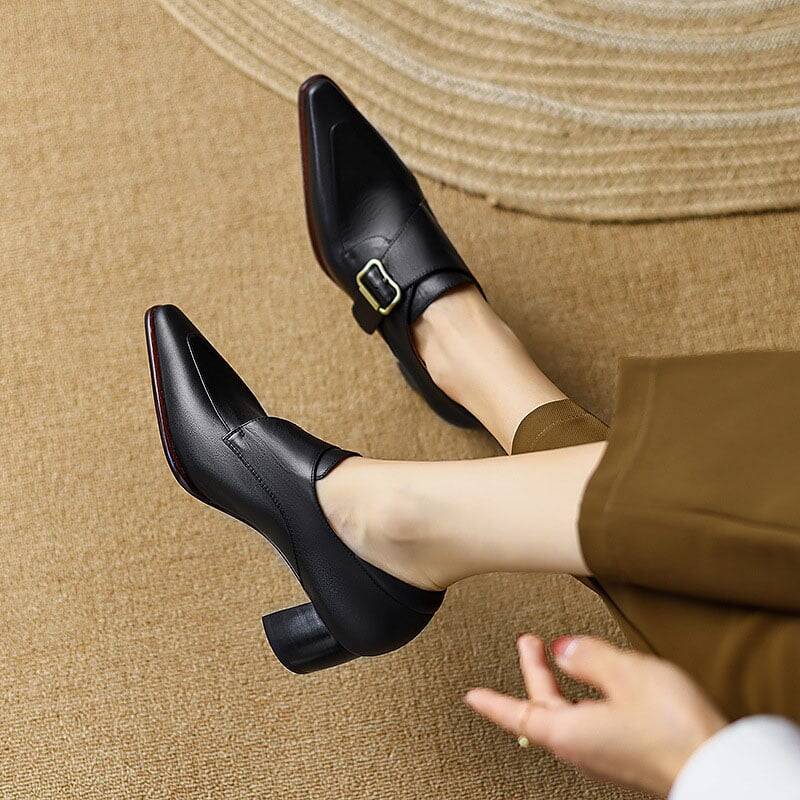 CHIKO Jahi Square Toe Block Heels Oxfords Shoes
