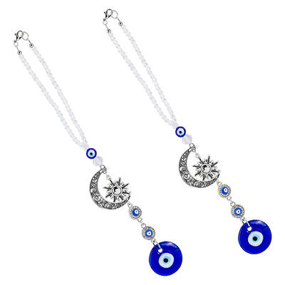 2Pcs Blue Evil Eye Car Hanging Ornament