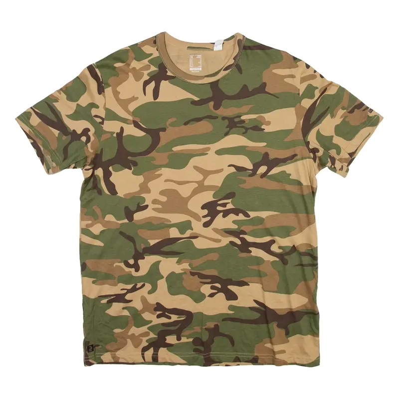 DECATHLON Camo Mens T-Shirt Green L