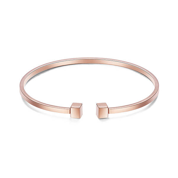 Simple Design Real Rose Gold Plated Cuff Bangle