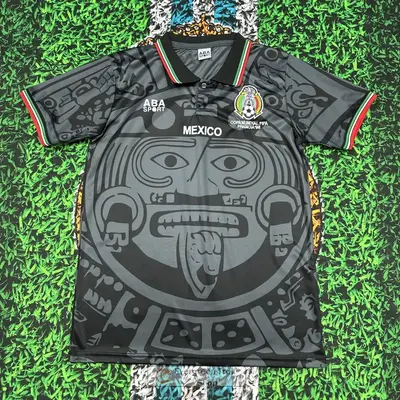 1998 Mexico Soccer National Team Home BLACK Nostalgia Soccer Jersey #2 Suarez #3 Sanchez Classic Breathable Quick Dry Soccer ...