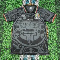 1998 Mexico Soccer National Team Home BLACK Nostalgia Soccer Jersey #2 Suarez #3 Sanchez Classic Breathable Quick Dry Soccer ...
