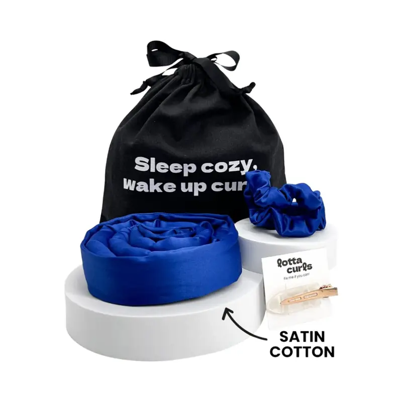 Lotta Satin Cotton Curling Iron Set, Blue