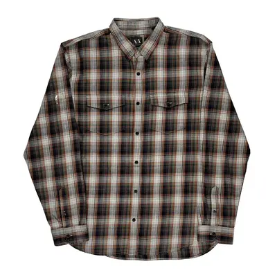 Armani Exchange Slim Fit Flannel Shirt - XL Multicoloured Cotton