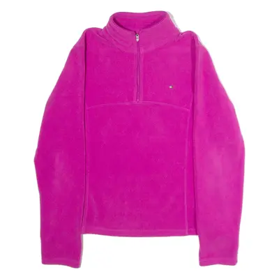 TOMMY HILFIGER Womens Fleece Pink 1/4 Zip L