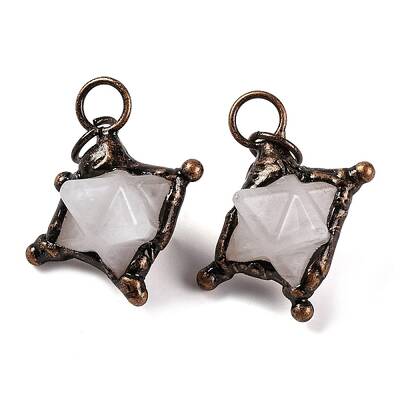Natural Quartz Crystal Merkaba Star Pendants