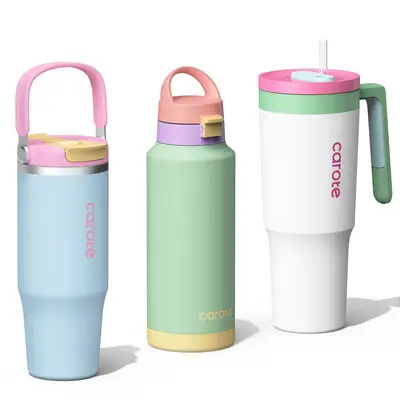 [Official] CAROTE 3pcs Insulated Tumbler Set, 32oz+32oz+40oz, Leak-Proof, Portable & Long-Lasting Heat Retention for On-the-G...