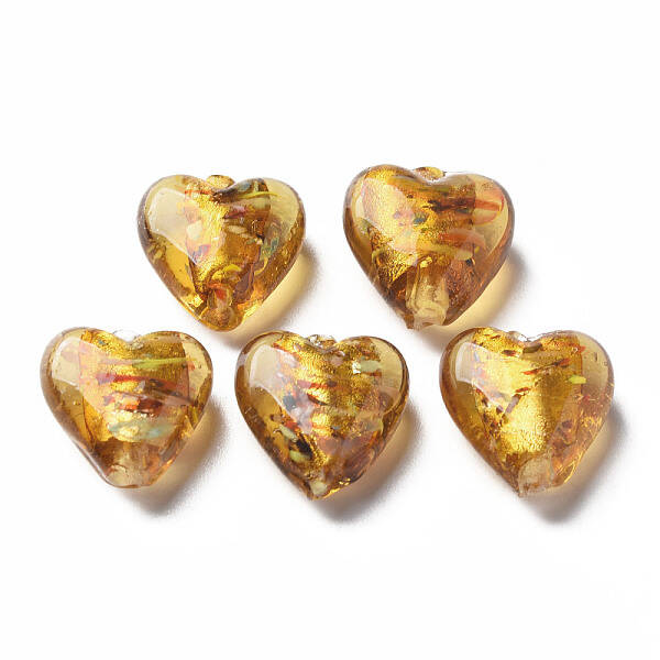 Handmade Lampwork Silver Foil Glass Beads
