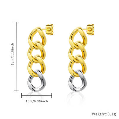 Stainless Steel Gold Plated Earrings