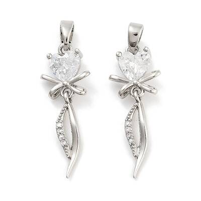 Brass with Clear Cubic Zirconia Pendants