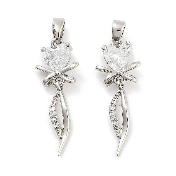 Brass with Clear Cubic Zirconia Pendants